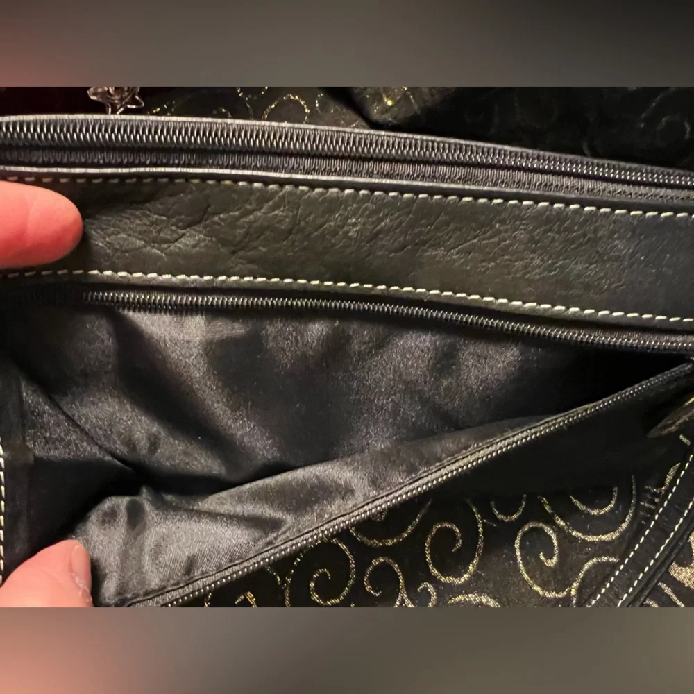 Tignanello Black Leather Clutch Wristlet